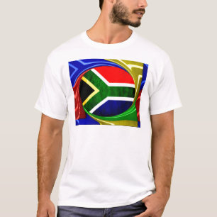Beautiful South Africa National Flag Colours Motif T-Shirt