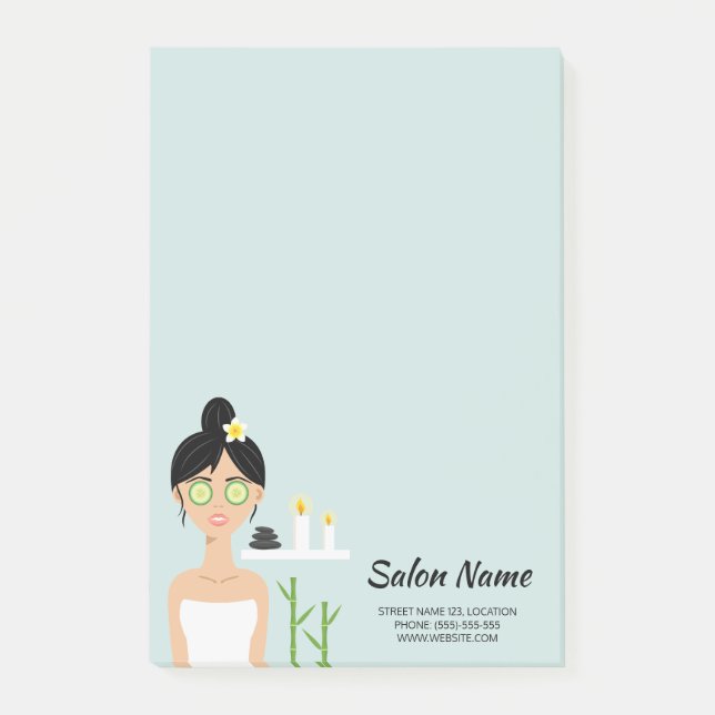Beautiful Spa Woman Illustration - Spa Business Post-it Notes (Front)