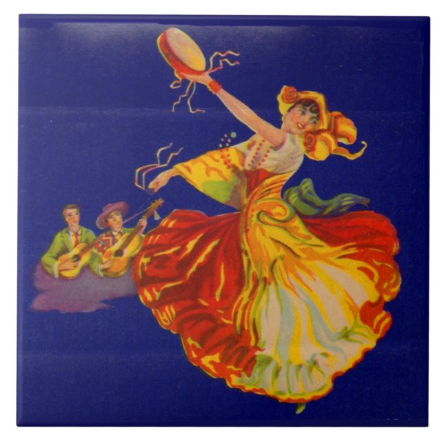 beautiful Spanish dancer Tile (Front)