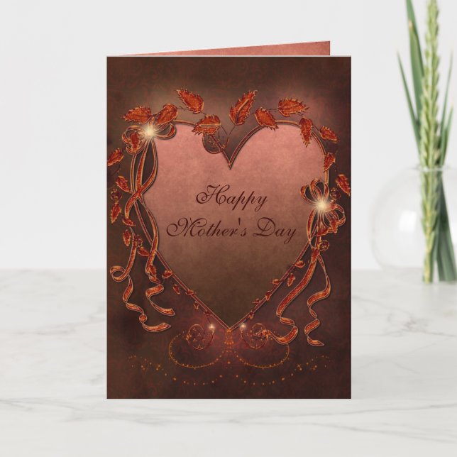 Beautiful Sparkle Heart Mother's Day Card (Front)