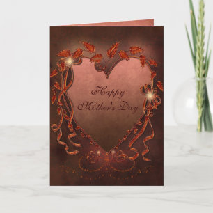 Beautiful Sparkle Heart Mother's Day Card