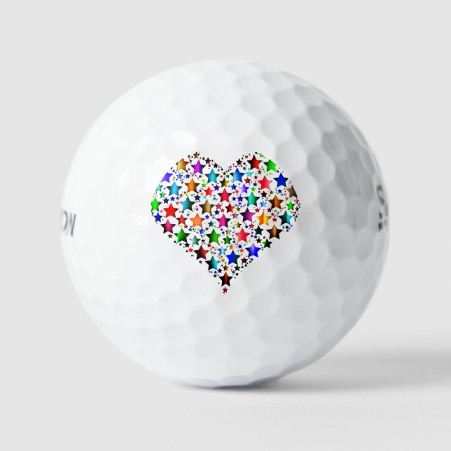 **BEAUTIFUL SPARKLING HEART**  GOLF BALLS (Front)