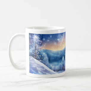 Beautiful Sparkling Winter Mug Scenic Snow