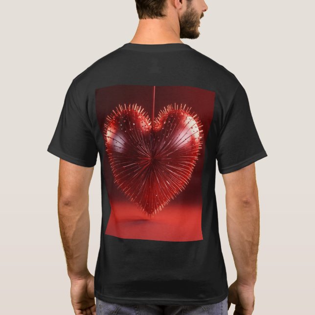 beautiful spike heart, 3d render, 8k, dark red the T-Shirt (Back)