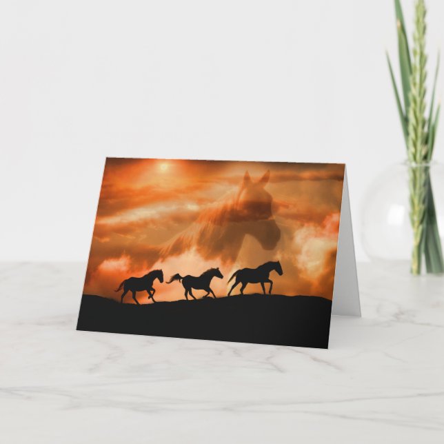 Beautiful Spiritual Horse Sympathy Card with Poem (Front)
