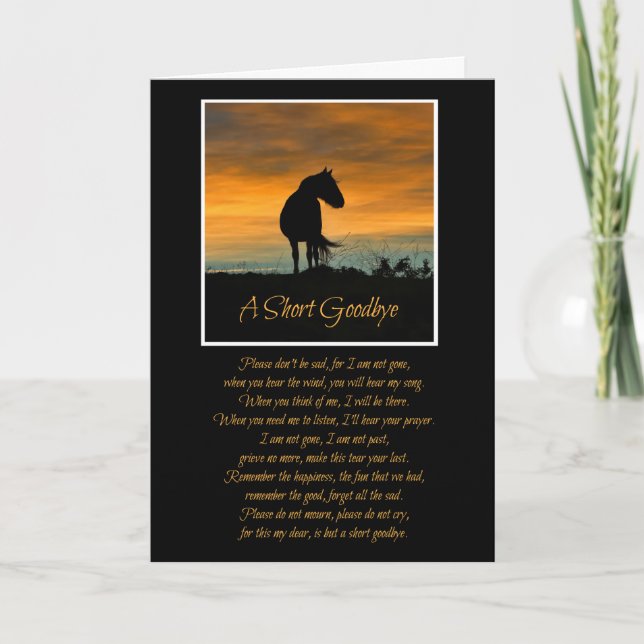 Beautiful Spiritual Horse Sympathy With Poem Card (Front)