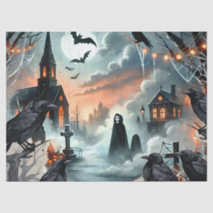 Beautiful Spooky Haunted Halloween Decoupage Tissue Paper