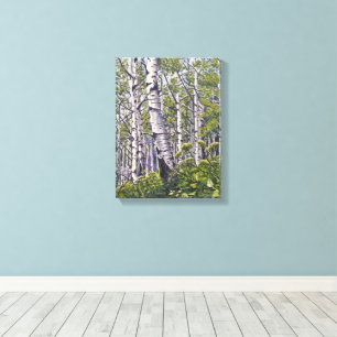 Beautiful Spring Aspen Trees Canvas Print