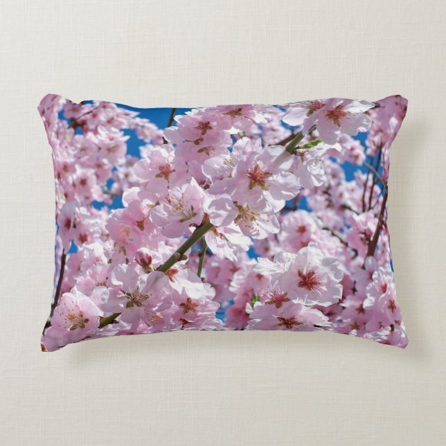 Beautiful Spring Cherry Blossoms Decorative Cushion (Front)