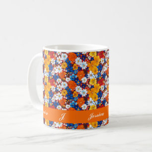 Beautiful Spring Colourful Girly Wildflowers Scrip Coffee Mug