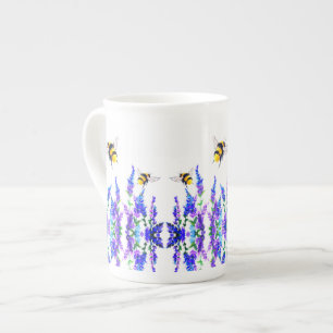 Beautiful Spring Flowers and Bees Flying - Joy Bone China Mug