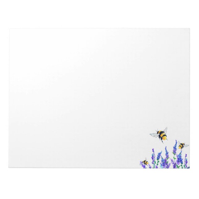 Beautiful Spring Flowers and Bees Flying -  Notepad (Front)