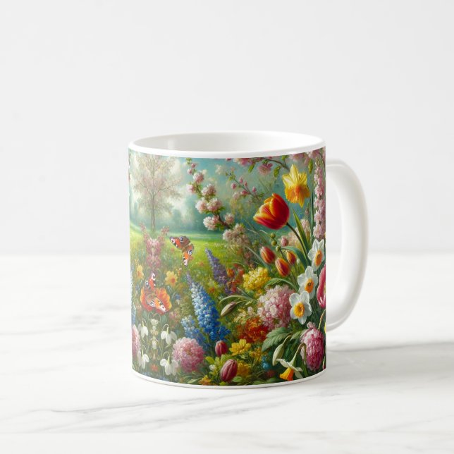 Beautiful Spring Flowers  Coffee Mug (Front Right)