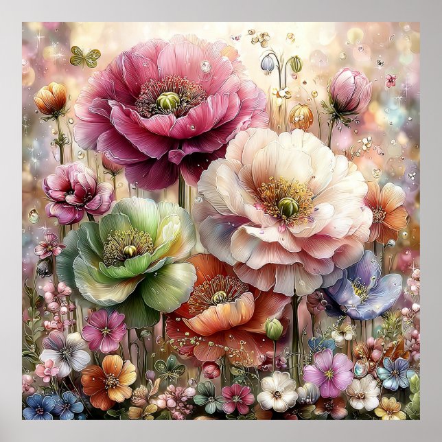 Beautiful Spring Flowers Wall Art 3a (Front)