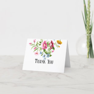 Beautiful Spring Flowers Wedding  Thank You Card