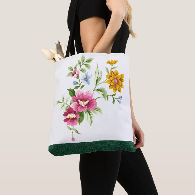 Beautiful Spring Flowers Wedding Tote Bag (Close Up)