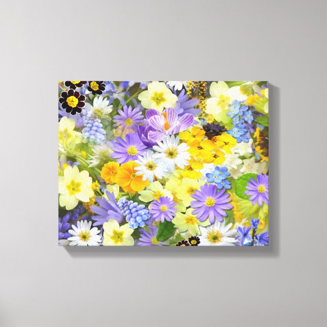 Beautiful Spring Flowers Wrapped Canvas (Front)
