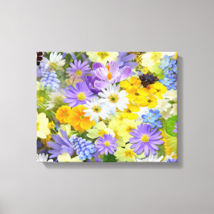 Beautiful Spring Flowers Wrapped Canvas