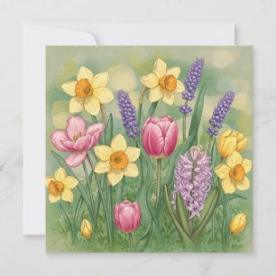 Beautiful Spring Garden Flowers Card
