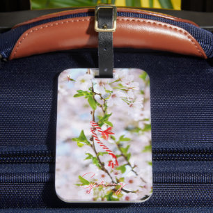 Beautiful spring greeting luggage tag