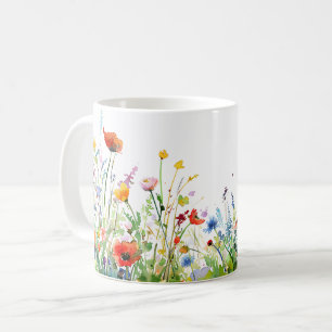 Beautiful Spring Meadow Flowers Wrap Coffee Mug