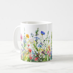 Beautiful Spring Meadow Flowers Wrap Coffee Mug