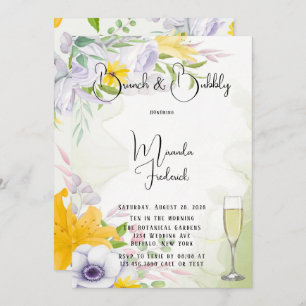 Beautiful Spring Morning Floral Brunch & Bubbly Invitation
