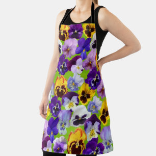 Beautiful Spring Pansies All-Over Print Apron