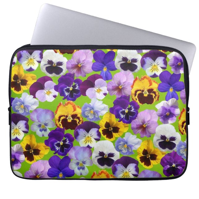 Beautiful Spring Pansies Electronics Bag (Front)