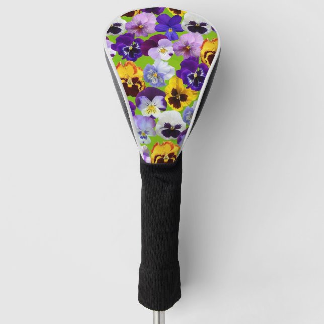 Beautiful Spring Pansies  Golf Head Cover (Front)
