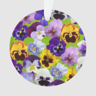 Beautiful Spring Pansies  Ornament