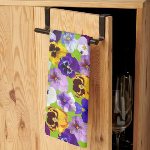 Beautiful Spring Pansies  Tea Towel