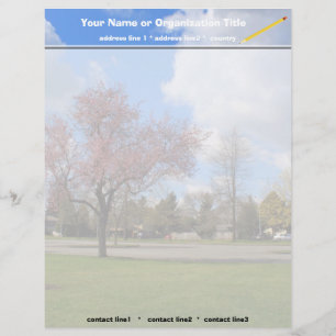 Beautiful spring park landscape photography customized letterhead