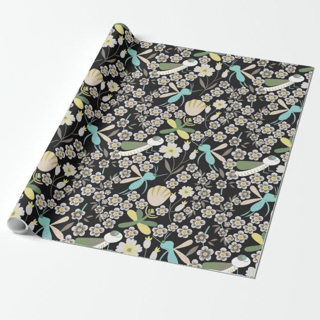Beautiful Spring Pattern Wrapping Paper (Unrolled)