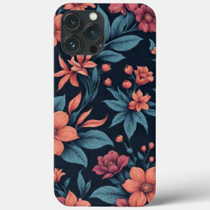Beautiful Spring Pink & Red Floral Pattern Art iPhone 13 Pro Max Case