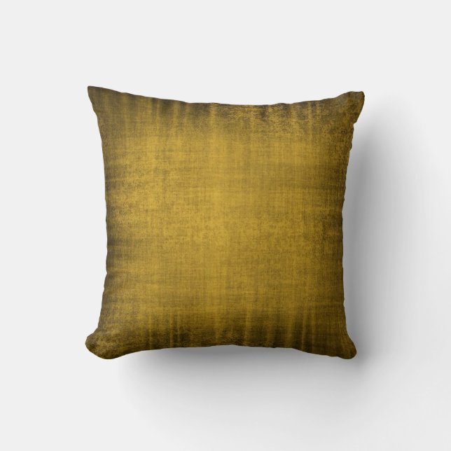 Beautiful Sq Vintage Velvet Look Cushion in Gold (Front)