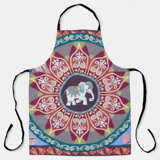 Beautiful square blanket in ethnic style with mand apron