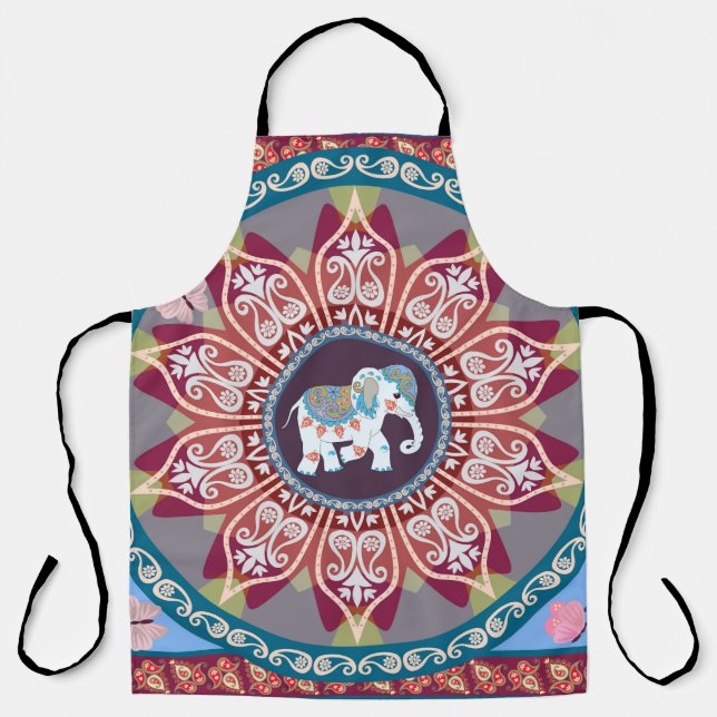 Beautiful square blanket in ethnic style with mand apron (Front)