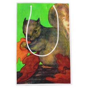 beautiful squirrel print medium gift bag
