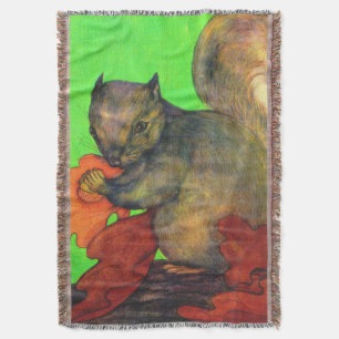 beautiful squirrel print throw blanket
