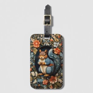 Beautiful Squirrel William Morris Inspired Luggage Tag
