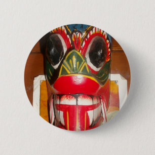 Beautiful Sri Lankan Traditional Fire Mask Art 6 Cm Round Badge
