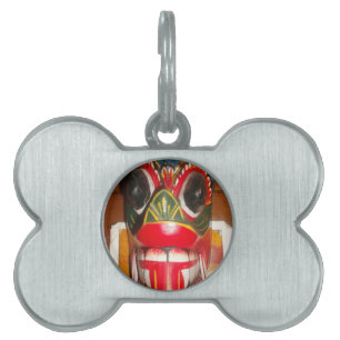 Beautiful Sri Lankan Traditional Fire Mask Art   Pet ID Tag