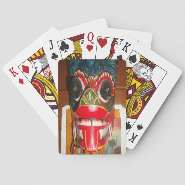 Beautiful Sri Lankan Traditional Fire Mask Art   Playing Cards (Back)