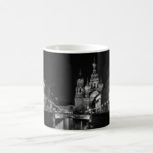 Beautiful St Petersburg Russia Black and White Mug