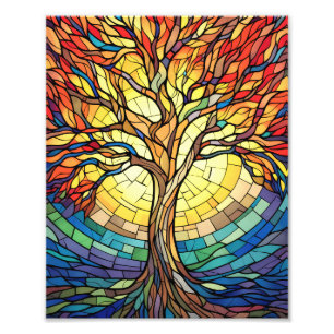 Beautiful Stained Glass Tree Photo Print