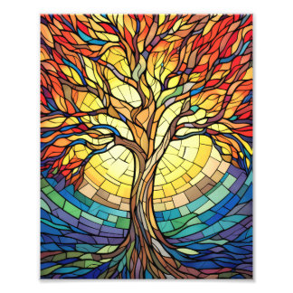 Beautiful Stained Glass Tree Photo Print