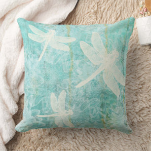 Beautiful Stamped Dragonflies Flowers Cushion