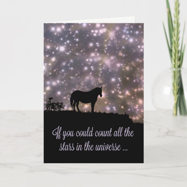 Beautiful Stars and Horse Thinking of You Card (Front)