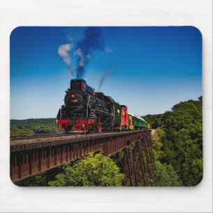 Beautiful Steam Locomotive Over a Bridge JS8419 Mouse Mat